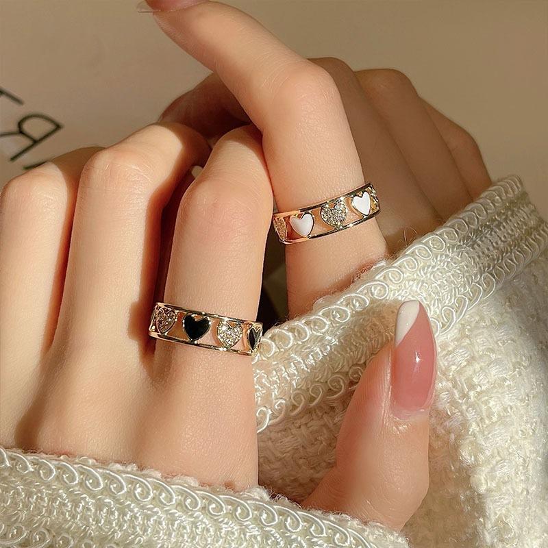 

Wedding Rings Love Open Ring Korea Simple Design Sense Small Fragrance Fashion Temperament Hand Jewelry Wholesale BulkWedding