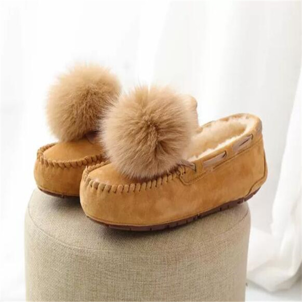 

Top women Cashmere boots low winter Warm shoes Flat bottom boots Real leather Pregnant non-slip snow leisure boots, Pink