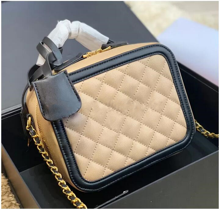 

Designers Handbags Make up shoulder Wash Cosmetic Beauty bags lady Box Trunk crossbody bag for women fashion chains purse Genuine leather
