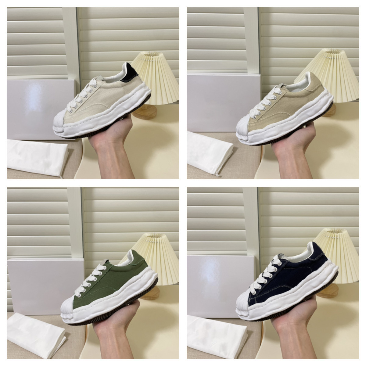 

Blakey Maison Mihara Yasuhiro MMY Mens Low Cut Canvas Shoe MiharaYasuhiro Shell Toe Cap Skate Shoes STC Sneakers Women men students running jogging shos, Orange
