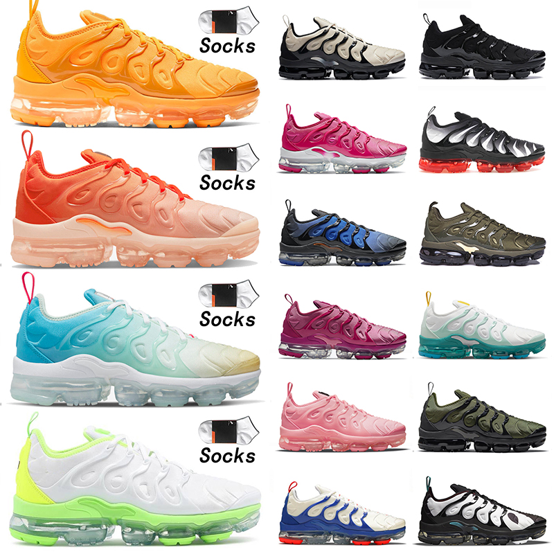 

Hot Selling TN Plus Running Shoes Tuned Mens Women Sneakers University Gold Orange Gradients Since 1972 Light Bone Triple Black Hyper Royal Sports Trainers Size US 13, C51 36-40 pink purple gradient
