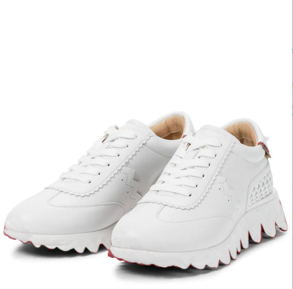 

Couple's Fashion casual shoes Sneakers Luxury Red SOLE lowtop shoe Loubisharks spikes rubber red-sole designs,white genuine leather men's party dress
