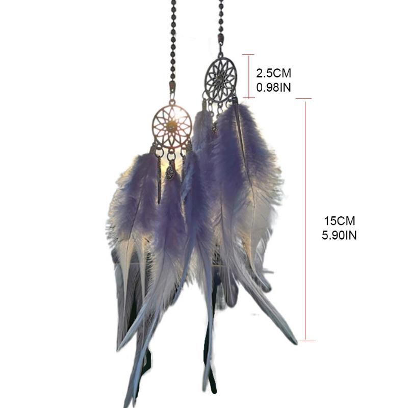

Interior Decorations Hanging Ornament Mini Dream Catcher Car Rear View Mirror Wind Chimes Wall Pendant Goods FeatherInterior