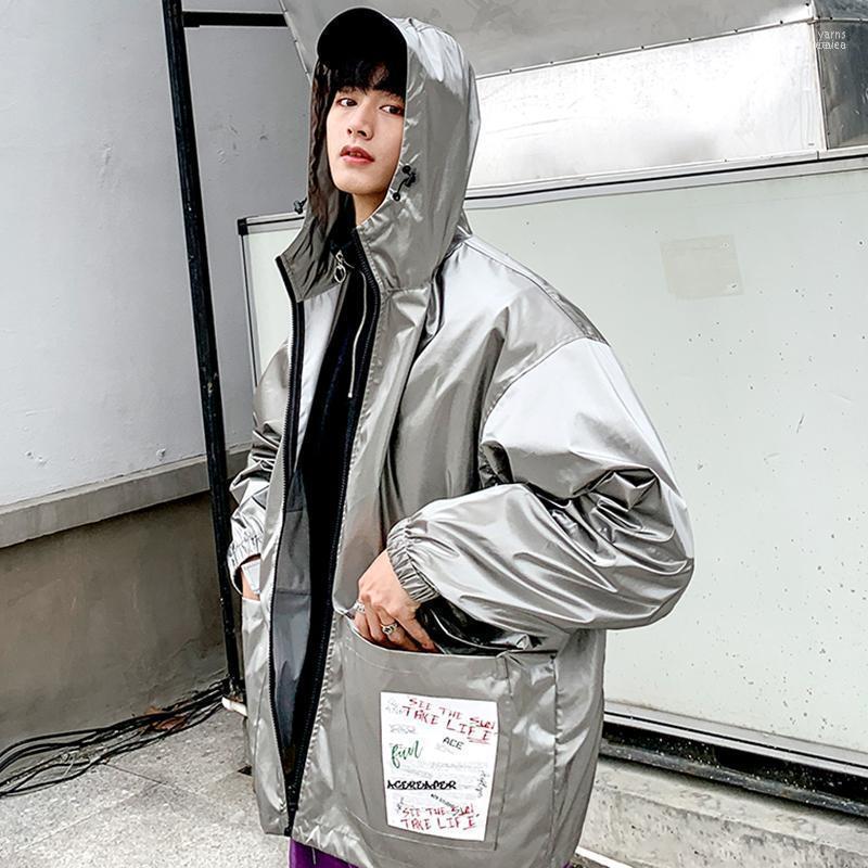 

Men's Jackets 2022 Spring Korean Version Of The Campus Style Fashion Trend Casual Long-sleeved Loose Hooded Multi-pocket Lapel Jacket1, Silver