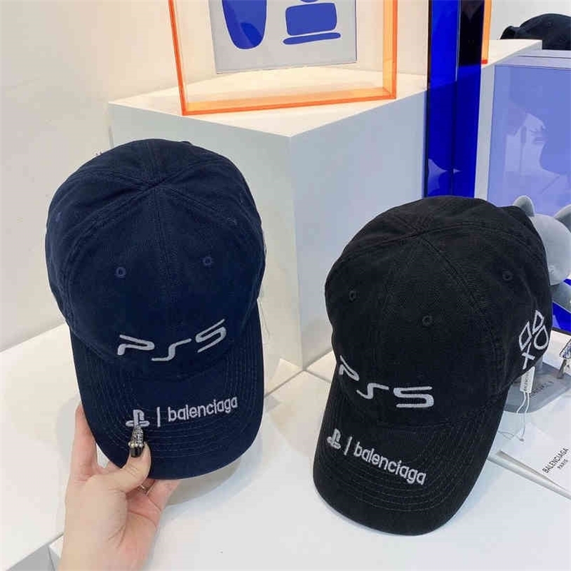 

Balenciga Paris German chariot Luxury co branded baseball cap versatile leisure trend old duck tongue hat, Black