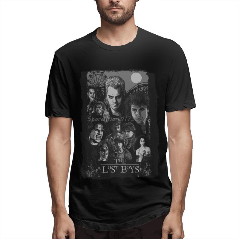 

Men's T-Shirts The Lost Boys Retro Horror Movie T Shirt Plus Size O-neck Cotton Short Sleeve Custom Men Tees Streetwear HarajukuMen's, Black