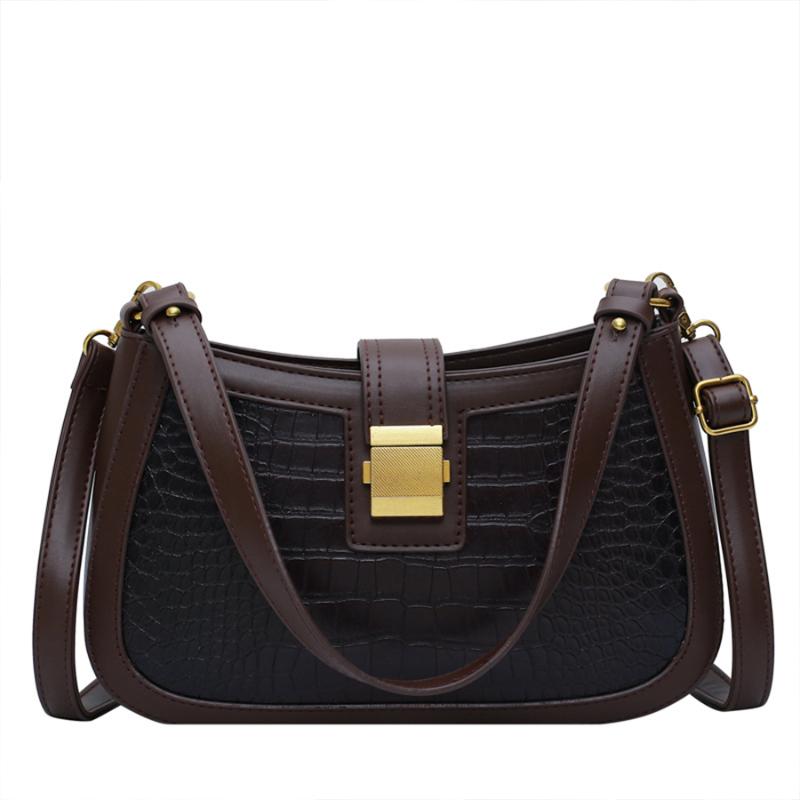 

Evening Bags Women Handbag 2022 High Quality Crocodile Pattern PU Leather Shoulder Bag Fashion Ladies Hand BagsEvening, Black