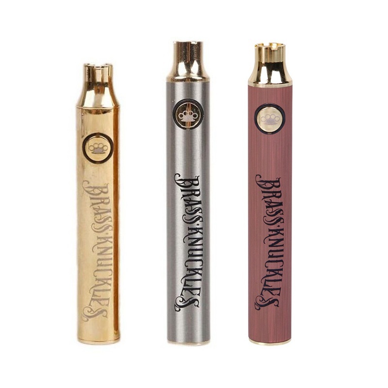 

Brass Knuckles Battery 650mAh Gold 900mAh Wood Adjustable Variable Voltage Preheat O Pens Bud Touch Battery For 510 Thick Oil Cartridge Tank