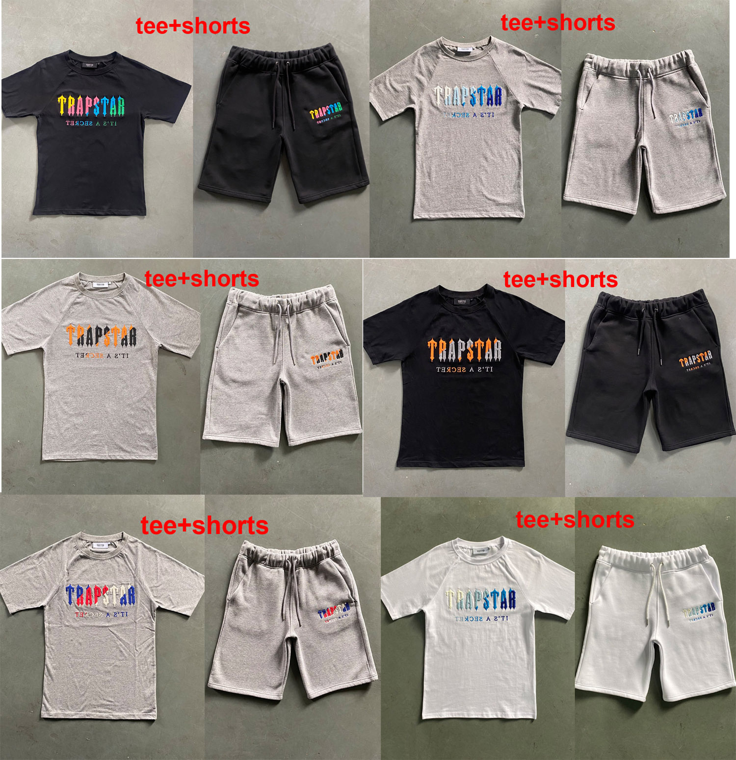 

Trapstar Summer Man Designers Clothes Short T Shirts Tracksuit Mens Women Embroidery Tees With Shorts Sport T-shirt High Street Tracksuits Euro Size, Customize