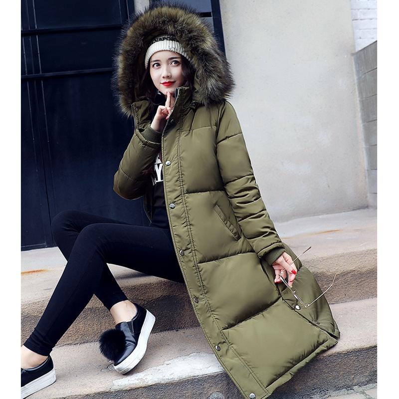 

Women's Trench Coats 2022 WOMEN WINTER JACKERS BIG FUR COLLAR HOODED THICKEN WARM FEMALE PARKAS MEDIUM LENGTH PLUS SIZE SLIM COAT 698, Gray