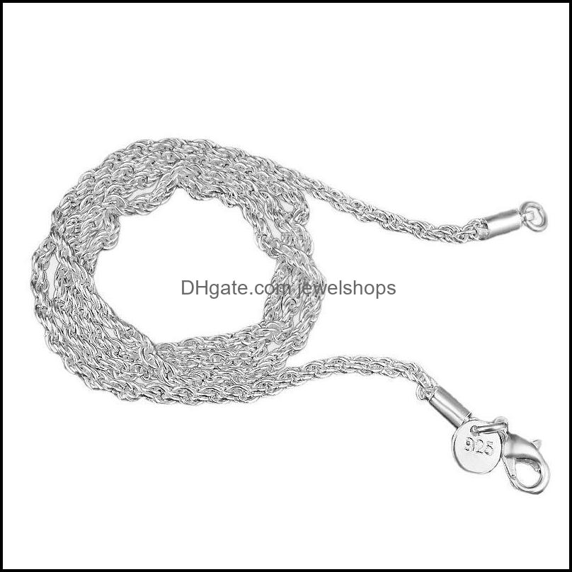 

Chains High Quality M Twisted Chain Sier Plated Womens 16-30 Inch Rope Necklace Fashion Jewelry Gifts Drop Deli Jewelshops Dhsan