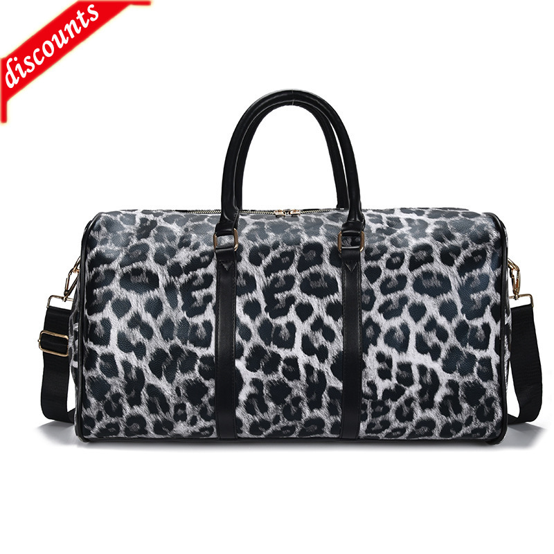 

Fashion High Quality Brand Trendy Ladies Bags Direct Sale Short Distance Leather Travel Pattern Contrast Color Men's Women's One Shoulder Portable Sports, Black