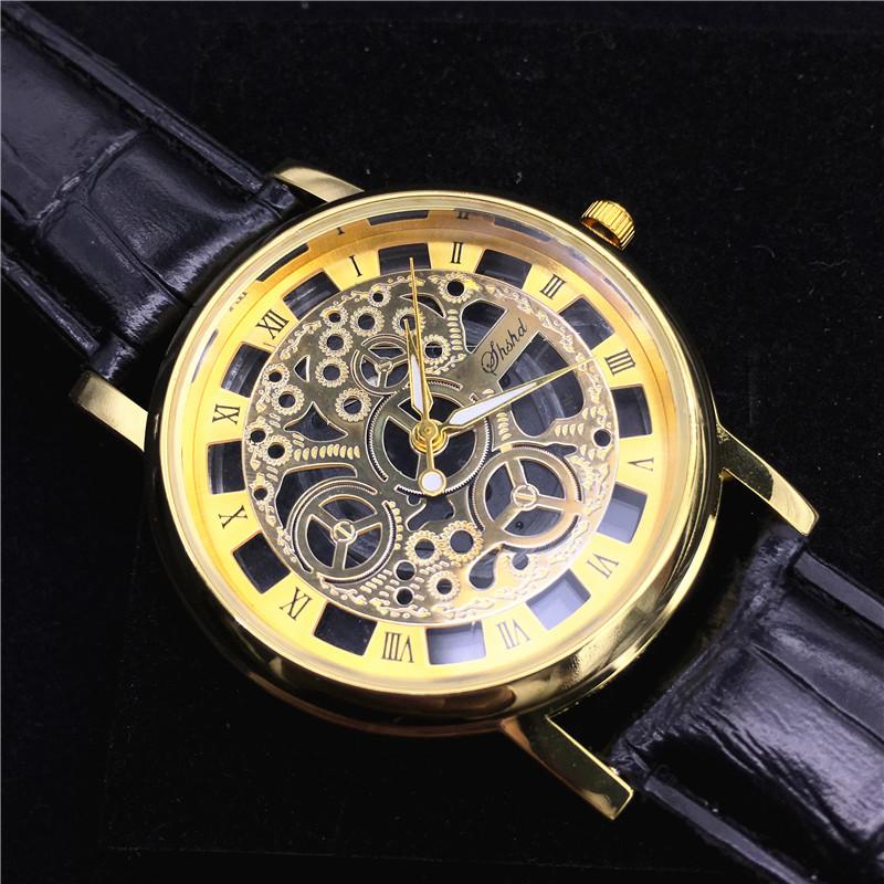 

Wristwatches YAZOLE Men Watches Top Fashion Hollow Watch Leather Strap Casual Male Wristwatch Quartz Clock Business 2022, Silver brown
