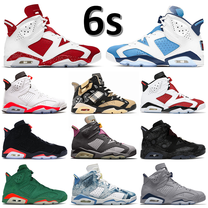 

2022 Mens 6s Basketball Shoes Jumpman 6 OG Sneakers Red Oreo UNC White Infrared Black DMP Carmine Bordeaux Georgetown Gatorade Women Sports Trainers Size 36-47, C41 georgetown 40-47