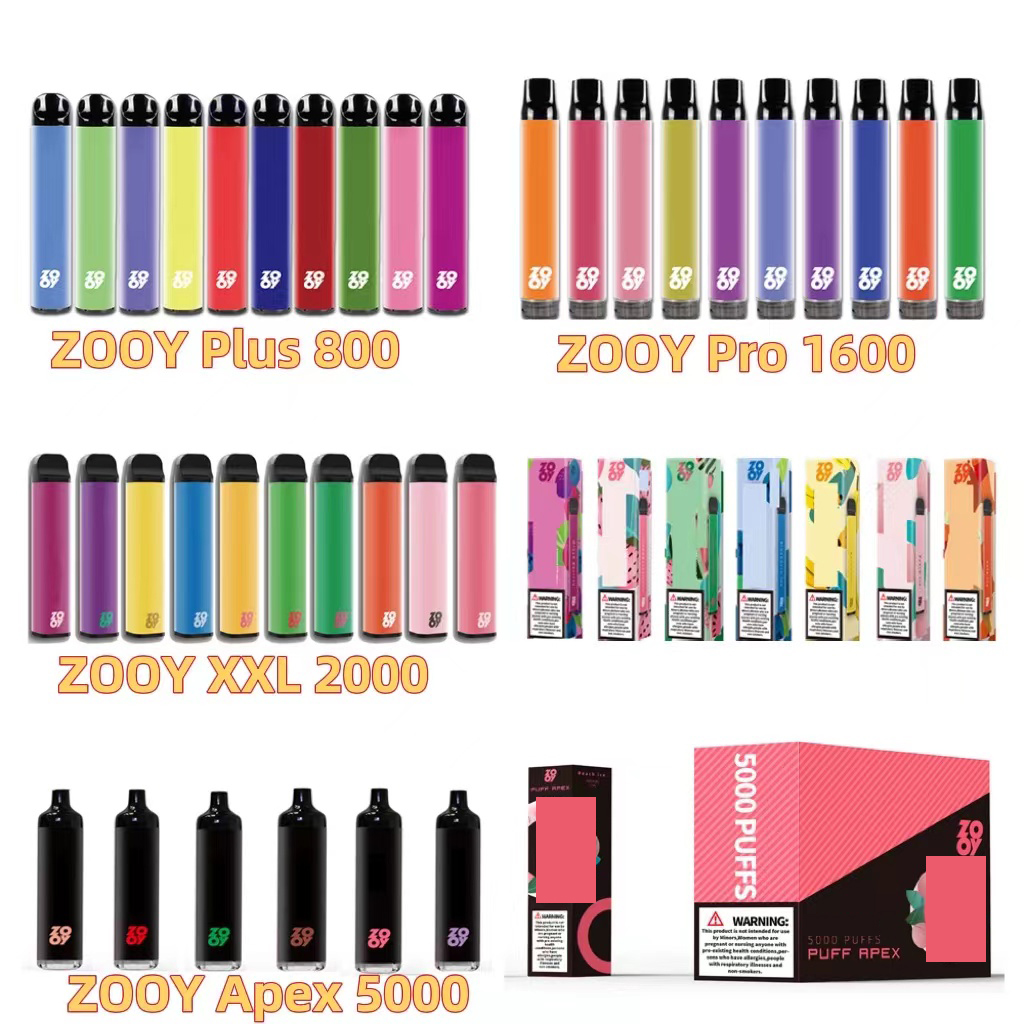 

100% Original ZOOY Plus 800puffs E Cigarette Disposable Vapes Pen With 3.2ML Prefilled 5% Strength VS PUFFS BAR XXL 1600 2000 5000 Rechargeable battery