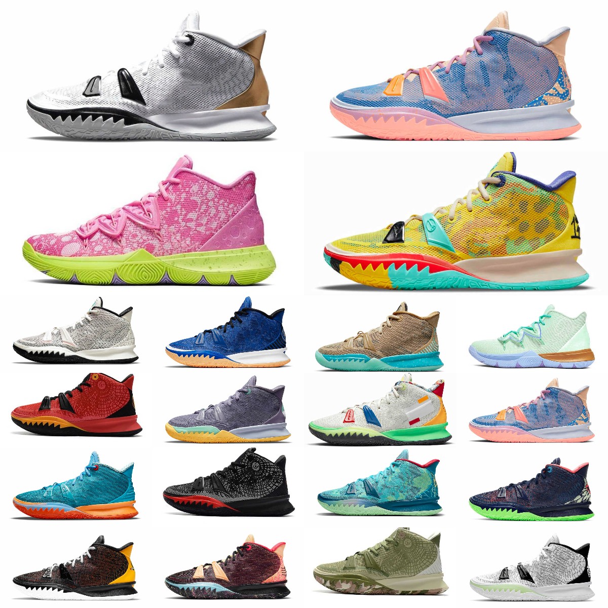 

NEW One World 1 People Chip Copa Grind Kyrie 7 mens basketball shoes Irving 5s sponge sandy Creator Hendrix Horus Rayguns Daybreak squidward men trainers Sneakers, Box