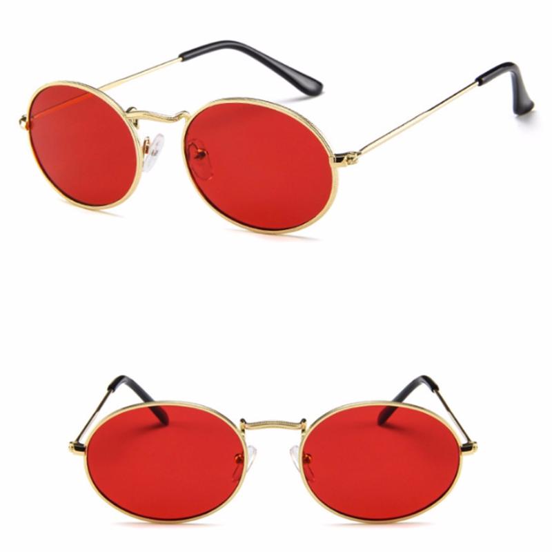 

Sunglasses 1PC Retro Oval Women Designer Vintage Small Black Red Yellow Shades Sun Glasses Female Frame UV400