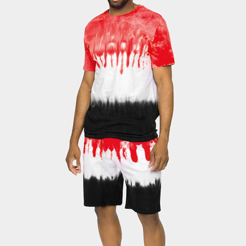 

Men' Tracksuits Boy Suit Set Blue 5 Pieces Men Summer Outfit Beach Short Sleeve Printed Shirt Pants 2 Tuxedo Jacket 40rMen, Red