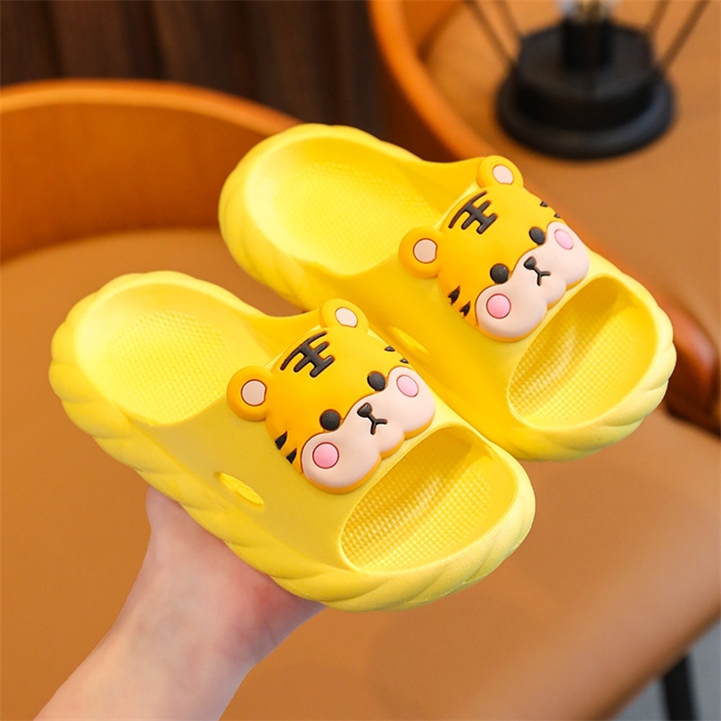 

Yellow tiger anime slippers babys summer comfort flip flops beach toddlers shoes arrival 220617, Blue