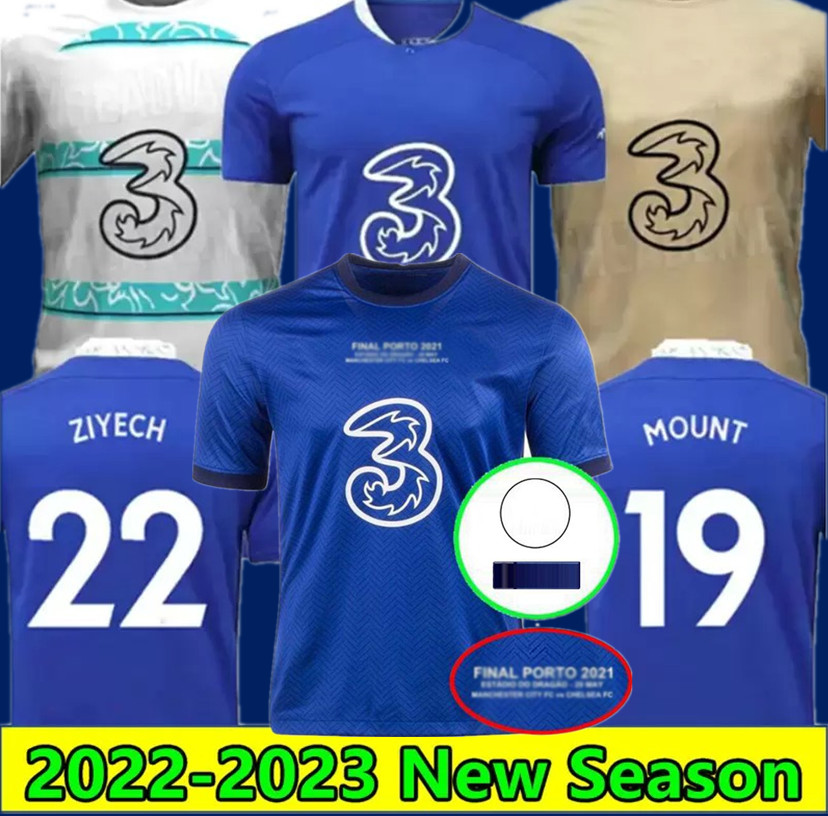 

Thailand 21 22 23 Soccer Jerseys MOUNT WERNER HAVERTZ JORGINHO CHILWELL ZIYECH 2022 2023 PULISIC home blue away yellow Football Shirt KANTE Men, Purple