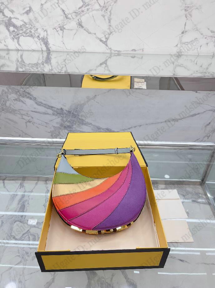 

Graphy Hobo Halfmoon Underarm Bag Womens Designer Colorful Calfskin Leather Luxurys Baguette Shoulder Bag Decorated with Metal Letter