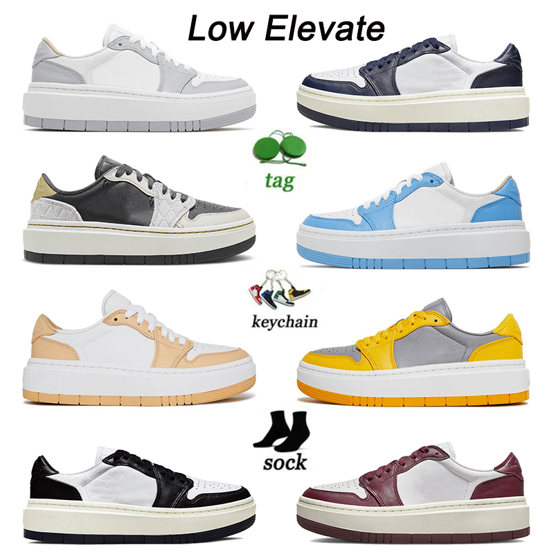 High Quality 2022 Jumpman 1 Low Elevate Retros Shoes Big Size 12 For Men Women Black White University Blue Gold Silver Toe UNLV Outdoor Jogging C