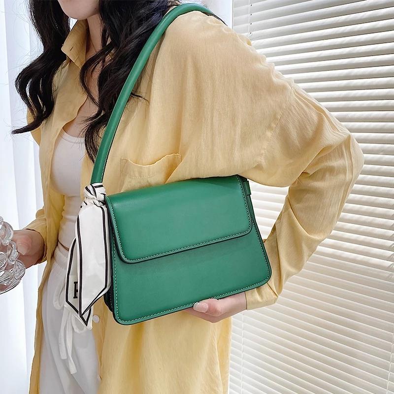 

Evening Bags Fashion Purses Handbags Women Shoulder 2022 Luxury Designer Underarm Ladies Casual Totes With Scarves, Black
