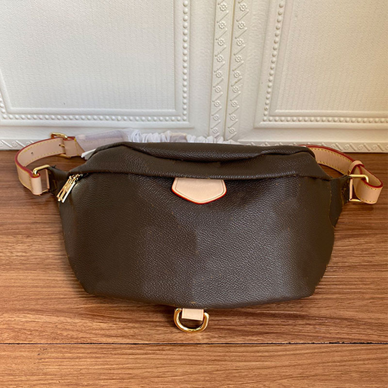 

Waist Bag Ladies Chest Handbag Women Crossbody Bags Old Flower Handbags Cotton Canvas Lining Embossed Letters Cowhide Leather Purse Zipper Wallet