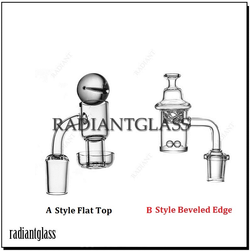 

Two Styles Quartz Sets Beveled Edge/Flat Top Terp Slurper Smoking QuartzBanger With Glass Spinning Carb Cap 10mm 14mm 18mm Male Female Nails For Dab Rigs Water Bongs
