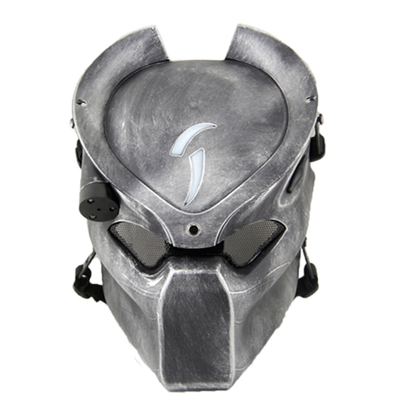 

Alien Vs Predator Lonely Wolf Mask With Lamp Outdoor Wargame Tactical Full Face Cs Halloween Party Cosplay Horror 220812