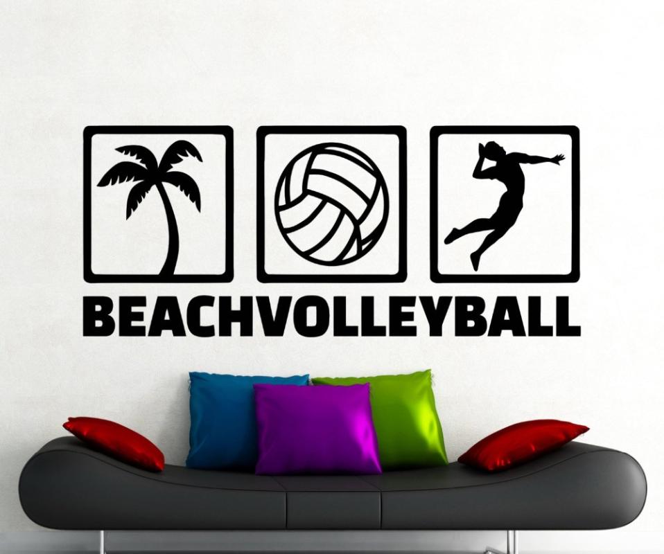 

Wall Stickers Volleyball Sports Decal Beach Logo Poster Home Interior Decor Style Sumeer Sticker