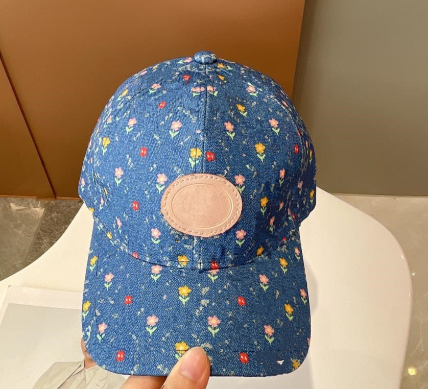 

Designer Mens Baseball Caps woman Luxury Ball Hats Flower Floral Full Letter Print bone Men Women casquette Sun Hat gorras Sports Cotton trucker Cap, Navy blue