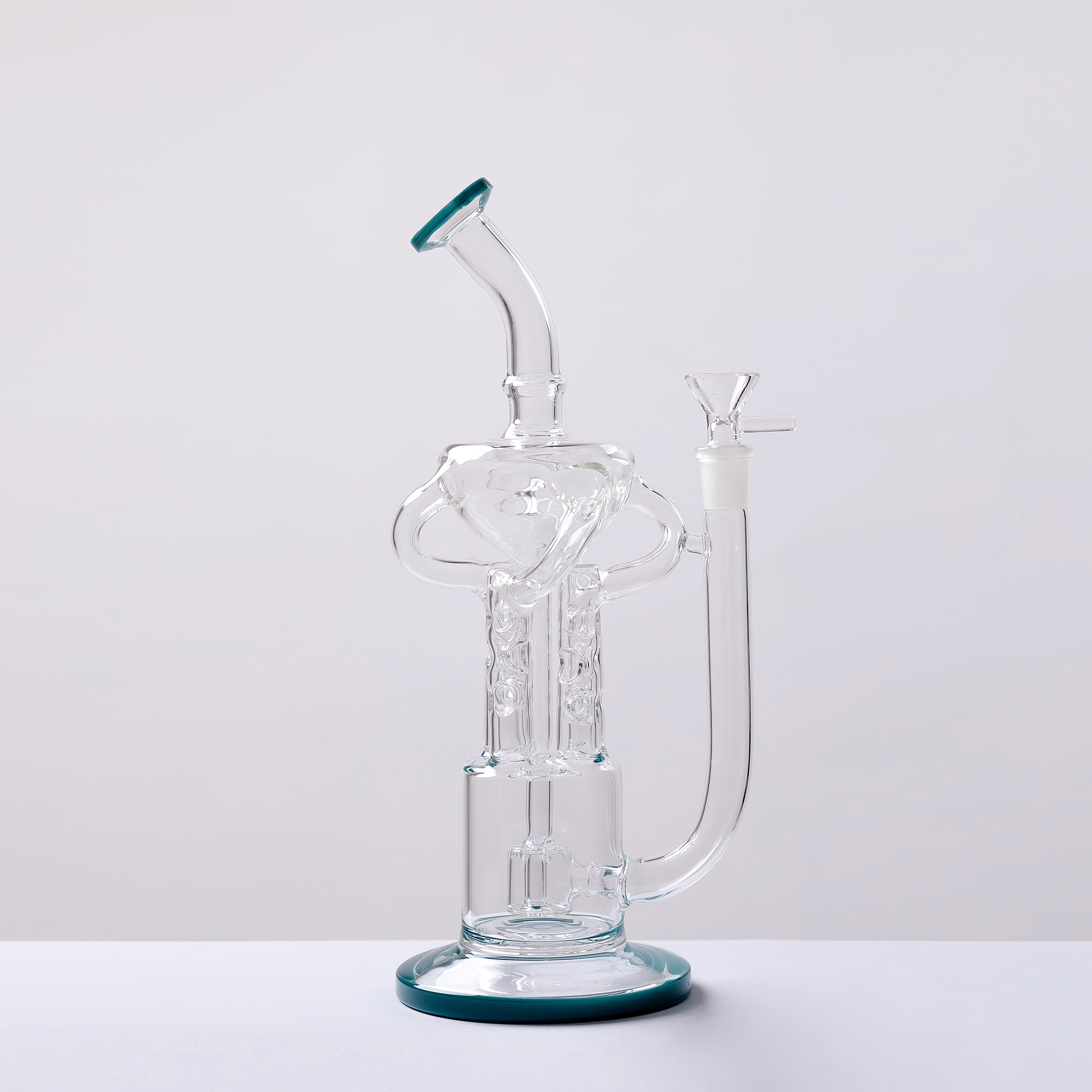 Smoking Accessories Hookahs bangs glassash catcher imited edition High quality Porous Backflow hookah oil rig Double Bubbler Hookah Pipe Full hei-image-764367955