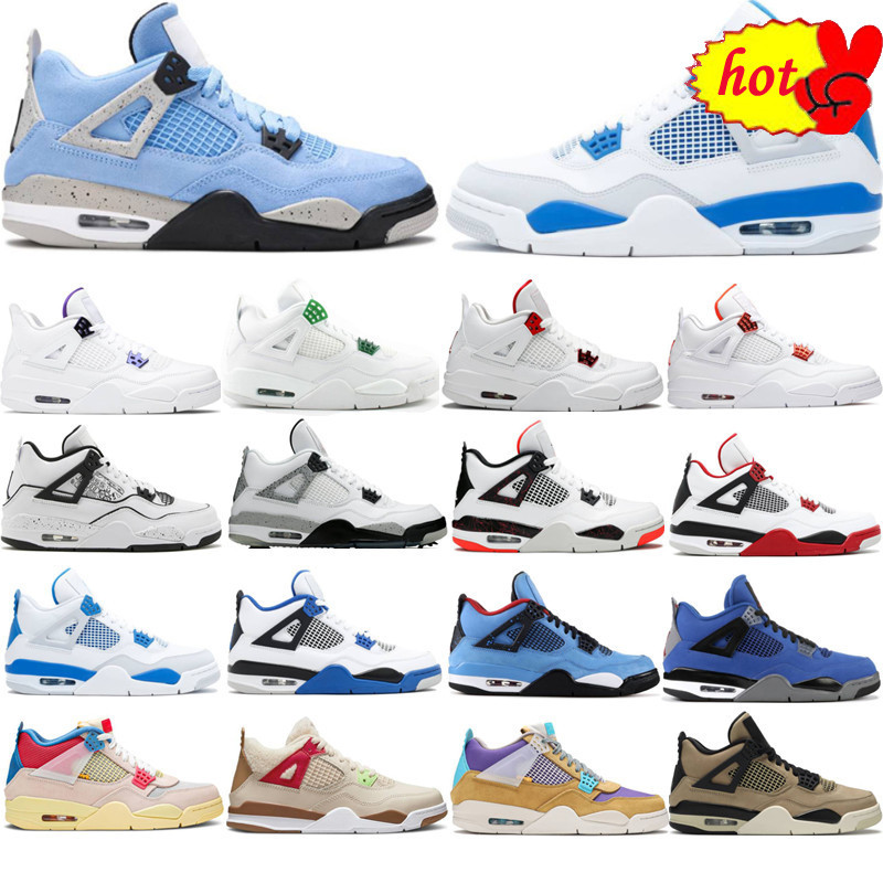 

2022 Top Quality 4 4s Basketball Shoes Men Women Sneakers University Blue Mushroom Metallic Shimmer Purple Black Cat Lucky Tour Yellow, 28