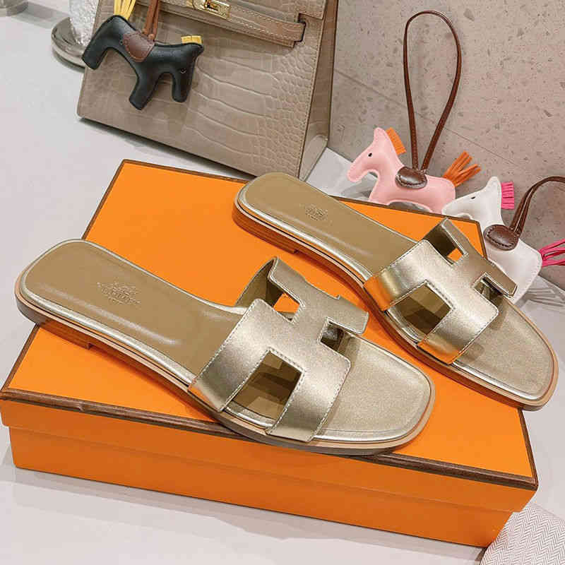 

Women Designer Herme Slippers h Sandals 2022 Organ Summer Beac Leater Flat Casual External Wear 1 Q3lz, No. 8 color