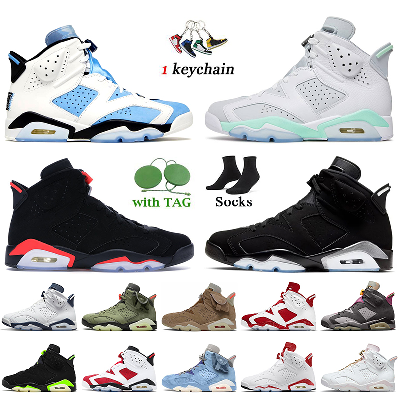 

6s Basketball Shoes Jumpman 6 UNC Home Mint Foam Sneakers Black Infrared Metallic Silver Red Oreo Bordeaux Gold Hoops Cactus Jack Carmine Midnight Navy Mens Trainers, C10 unc home 40-47