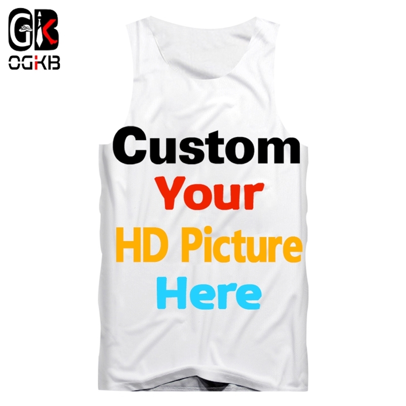 

OGKB Drop Wholesale Disesuaikan Tank Top DIY Desain 3D Rompi Baju Dalam Kustom Kebugaran Sleeveless Tee SHIRT 220613, Diy custom