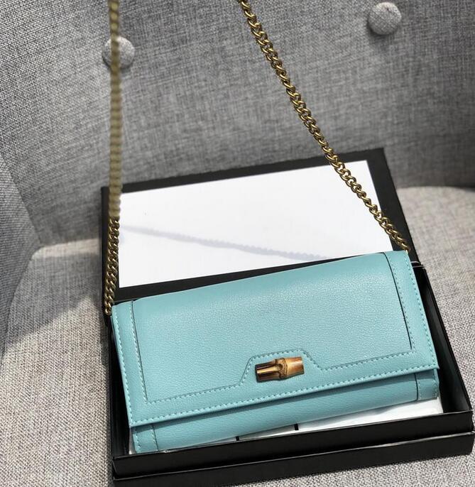

New Style High Quality Wallets Women Business Leather Gold Chain Shoulder Bags Crossbody Bag Designer Wallet 6 colors, 01 with box