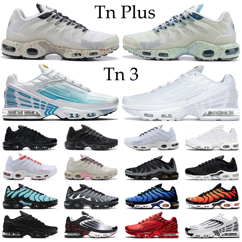 

2022 tn plus running shoes men women tn 3 Terrascape Triple Black white Atlanta Sky Blue Aqua Silver Wolf Grey Zebra mens trainers outdoor, #40