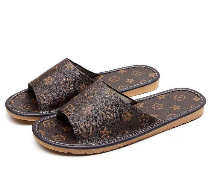 

a1 High-end Couple Home Slippers Indoor Soft Bottom Men's Sandals and Slippers Luxury Designer Casual Women's Flip-Flops Summer, Brown