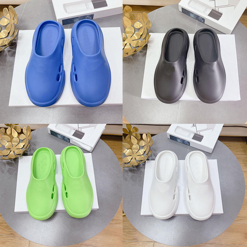 

Foam Rubber Mules Designer Rubber Slipper Men Women Slippers Spring Summer Beach Sandals Smooth Band Ribbed Sole, Color 2