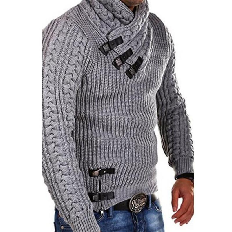 

Men' Sweaters European And American Men' With Long Sleeves Button-down Jackets Spring Autumn Fashion Leisure White Leather-mouthMen, Black