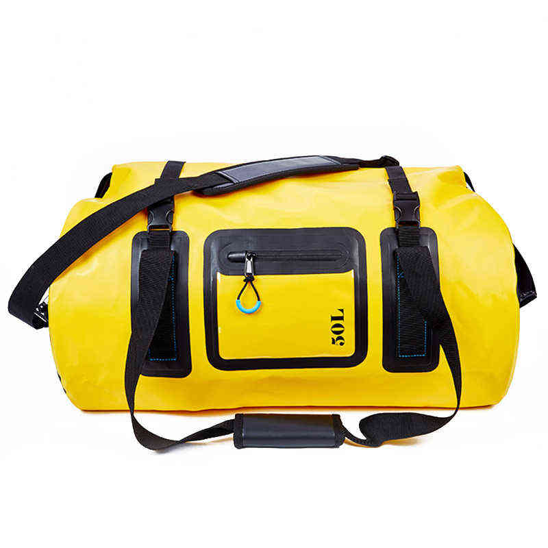 

50l/70l Waterproof Kayak Duffel Bag Dry Saddle Luggage Storage Beach Rafting Motorcycle Travel Camping Swimming Bags Xd20y 220626, 50l yellow