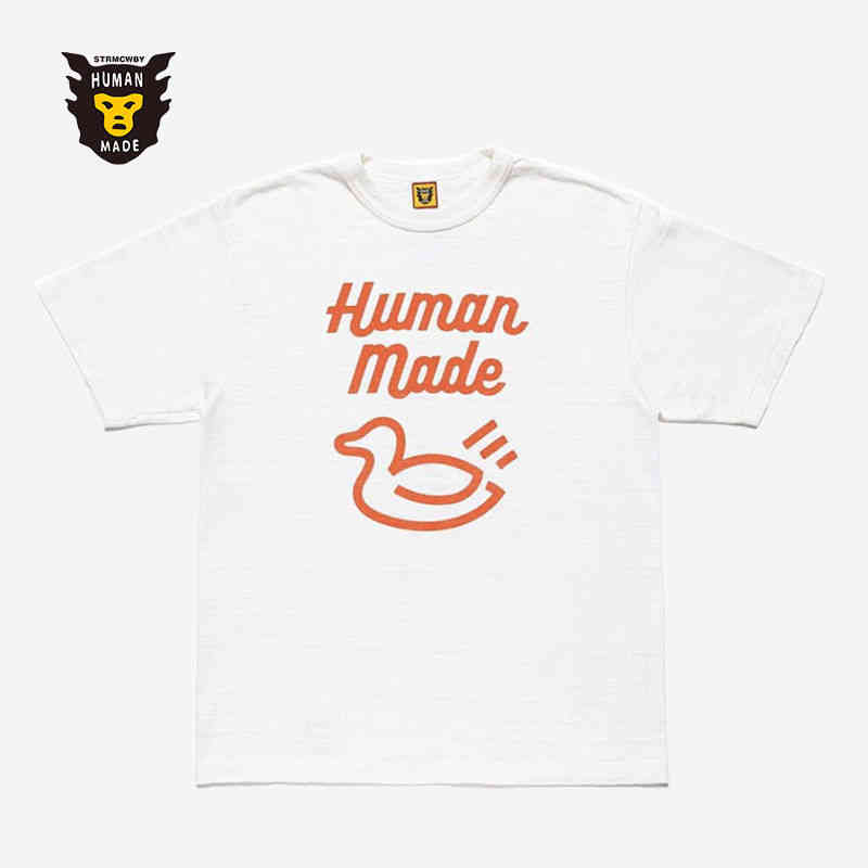 

Authentic human made Japanese fashion brand color duck round neck short sleeve t-shirt men's and women's summer breathable tee brand t-shirts loose, White short sleeve