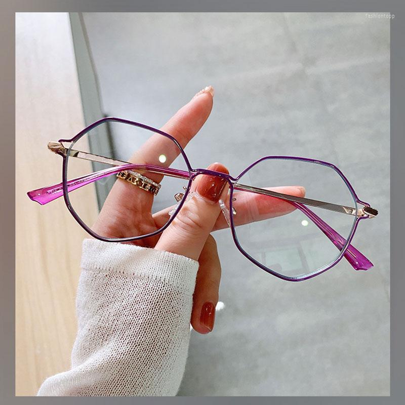 

Fashion Sunglasses Frames Latest Design Polygon Diamond Shape Copper Spectacle Blue Light Blocking Decoration Myopia Prescription Frame 706F