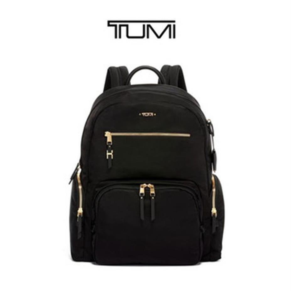 

TUMI backpacks female 196300 nylon with leather large-capacity waterproof computer backpack travel bag212j277u, Black