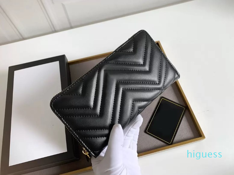 2022-Créateurs de mode Marmont WALLET Hommes Femmes Longs Portefeuilles Haute Qualité Rétro Marque En Métal Marque Porte-Monnaie Porte-Carte Embr
