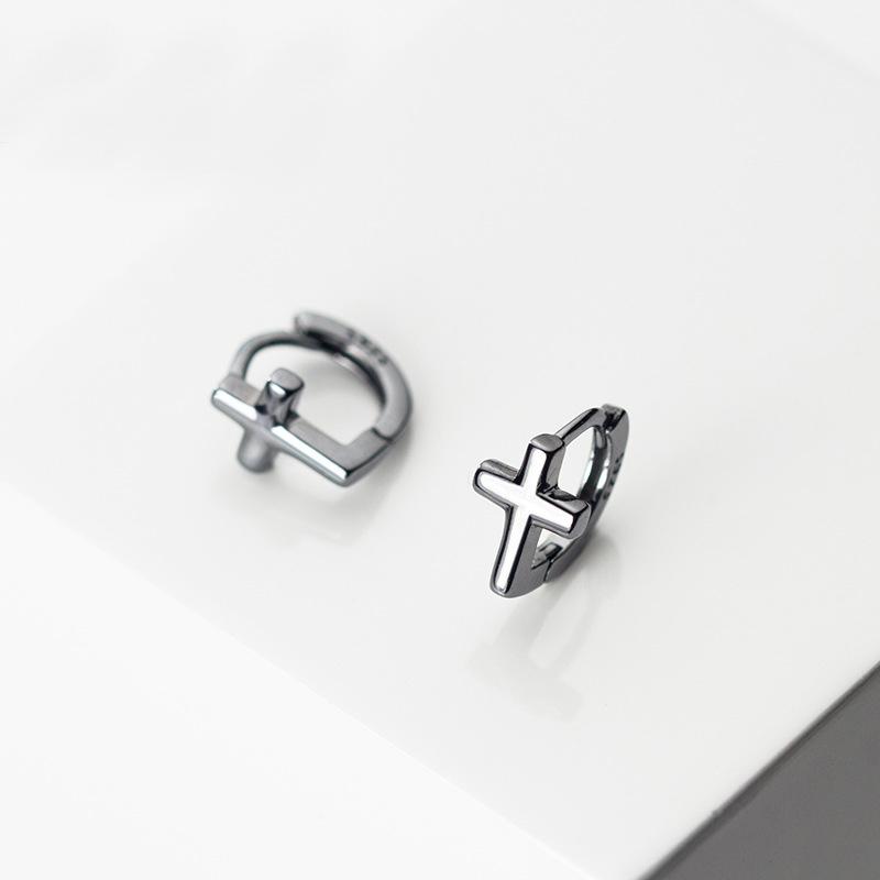 

Clip-on & Screw Back Genuine 925 Sterling Silver Cute Cross Clip On Earrings For Women GirlsClip-on