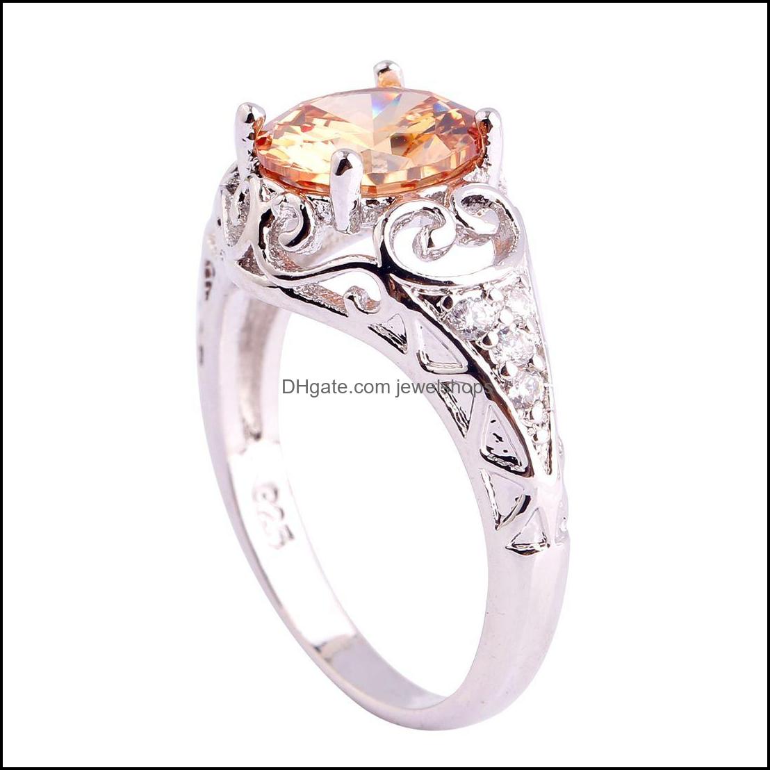 

Lab Gems Morganite Unisex Rings Handmade 18K White Gold Plated Sier Ring Size 6 7 8 9 10 11 Wholesale Jewelry Drop Delivery 2021 Cluster Rk9