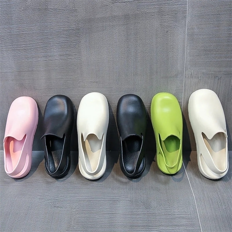 

Candy Color Jelly Platform Sandals Chunky Wedges Sneakers For Women Summer Gothic Punk Comfort Demonia Flats Waterproof 220616, White